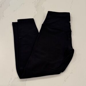 CRZ YOGA Black Fleece Lined Leggings 25 inches